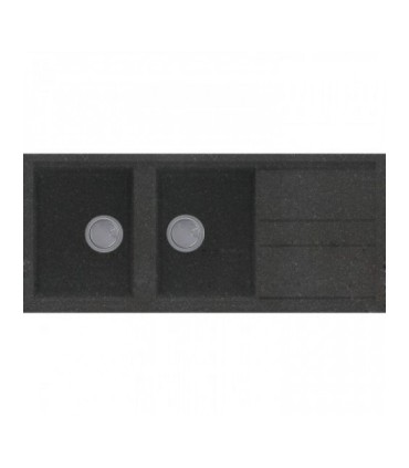Lavello due vasche Elleci Best nero larghezza 1,16 m installazione di tipo standard LGB50040