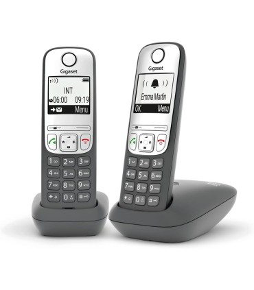 Telefono Cordless Gigaset AS485 Duo Vivavoce Trasferimento di chiamata Tastiera Illuminata
