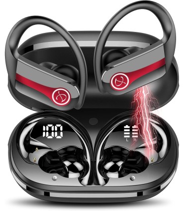 Cuffie Bluetooth Auricolari Bluetooth 5.3 con Stereo HiFi Jesebang Rosso Classico