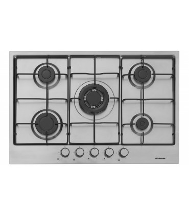 AS5241 Silverline Piano Cottura 5 Fuochi a Gas da Incasso Larghezza 75 cm colore Inox - 