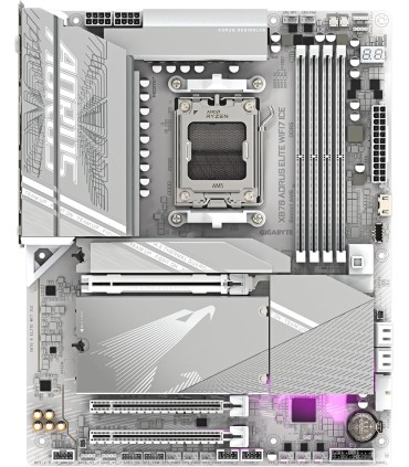 GIGABYTE Scheda madre X870 AORUS ELITE WIFI7 ICE - Supporta CPU AMD Ryzen 9000, VRM digitale a 16+2+