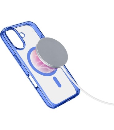 Cellular line cover iphone 16 blu - trasparente magsafe ICONICMAGIPH16B