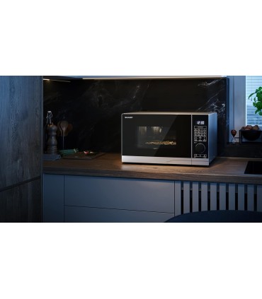 SHARP YC-PC254AE-S Forno a microonde 25lt con griglia e aria calda, 900W 10 livelli di potenza,