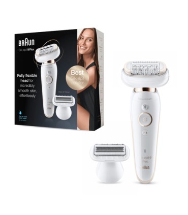 Braun Silk-épil 9 Flex 9-002 - Epilatore Elettrico Donna Bianco/Oro Con Testina Flessibile Per Un’Epilazione Più Semplice