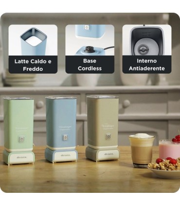 Ariete 2878 Cappuccinatore Vintage - Montalatte a caldo e a freddo - Cappuccino, cioccolata, infusi liofilizzati - 500 Watt - Ce
