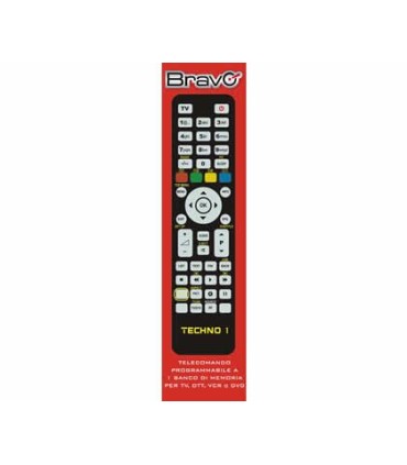 Bravo TECHNO 1 telecomando IR Wireless DTT, DVD/Blu-ray, TV, VCR Pulsanti