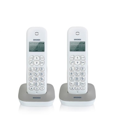 Brondi Gala Twin Telefono DECT Identificatore di chiamata Grigio, Bianco