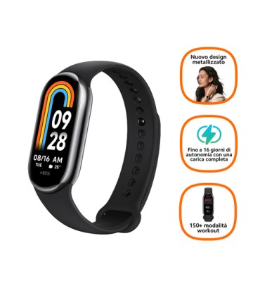 Xiaomi Smart Band 8 AMOLED Tracciatore di attività a clip/da polso 4,11 cm (1.62") Nero, Grafite