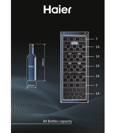 HAIER CANTINETTA HWS84GA 84 BOTTIGLIEAXLXP127X497X58 5CM3D LUCE LED