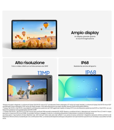 SAMSUNG TABLET GALAXY S10FE+ WIFI 12/25613.1 12256GB 1388MP GREY