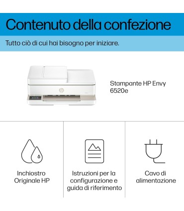 HP STAMPANTE ENVY 6520E ALL-IN-ONE PRINTSTAMPA COPIA SCANSIONE FAX DA DISPOSITIVI MOBILI