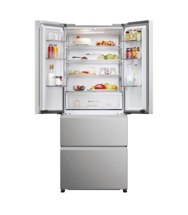 HAIER FRIGO HFR3718ENMM INOX (E) 402LT  (HxPxL)177.5x68,8x70cm, TotalNoFrost,French Door
