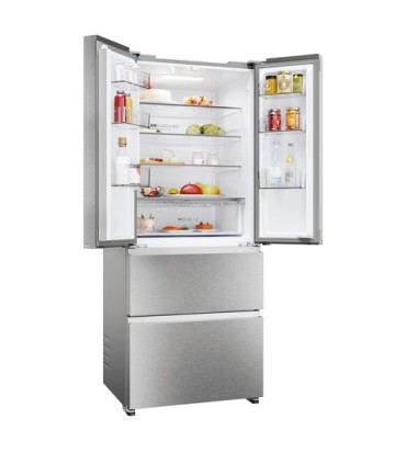 HAIER FRIGO HFR3718ENMM INOX (E) 402LT  (HxPxL)177.5x68,8x70cm, TotalNoFrost,French Door