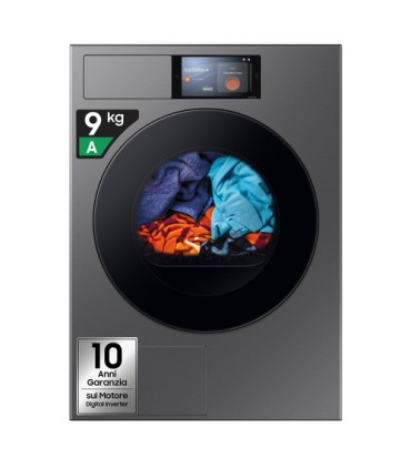 SAMSUNG ASCIUGAT.DV90F09F4SU3 9Kg SILVER (A) AI HOMEBespoke AI Home,AI Dry,Silent Dry,Pompa di calore