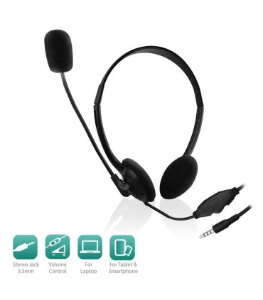 Ewent EW3567 Cuffia con Microfono per il Computer Portatile iPhone Samsung