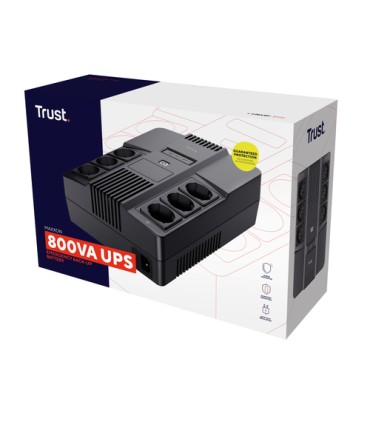 TRUST UPS MAXXON 800VA DA TAVOLO23326 MAXXON 800VA UPS WITH 6 STANDARD WALL POWER