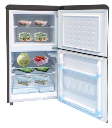 DCG FRIGO MF110BCDP NERO RETRO' (E)DOPPIA PORTA (HxPxL) 102.2x48.9x45.1cm, Statico, Design retrò