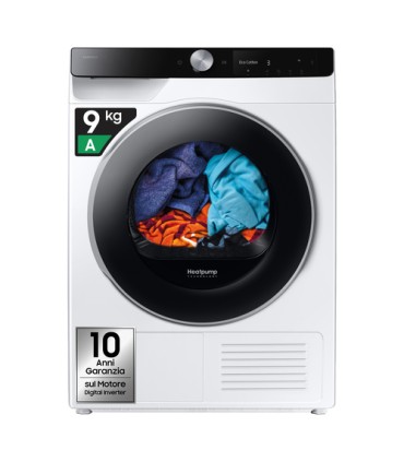 SAMSUNG ASCIUGAT.DV90DG6845LK 9Kg (A) Oblò NEROAI CONTROL,PORTA REVERSIBILE, POMPA DI CALORE,