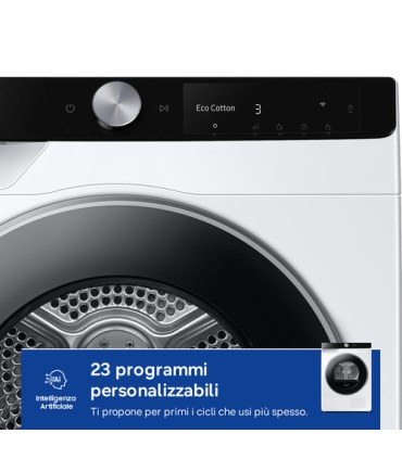 SAMSUNG ASCIUGAT.DV90DG6845LK 9Kg (A) Oblò NEROAI CONTROL,PORTA REVERSIBILE, POMPA DI CALORE,