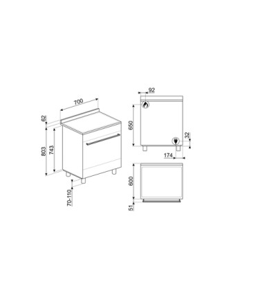 SMEG CUCINA B71GMX2 INOX (A) 70X60 VENTIFORNO TERMOVENTILATO 9 FUNZIONI PULIZIA VAPOR CLEA