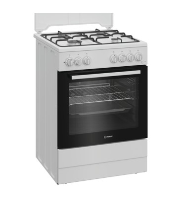 INDESIT CUCINA I6G3PMW BIANCA 60x60 ELETT.(AxLxP)85x60x60cm, 4Fuochi a Gas, (A), Valv.di Sic