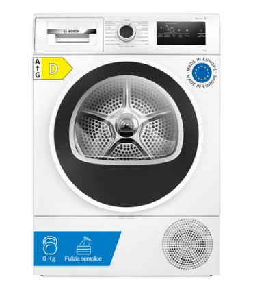 BOSCH ASCIUGAT. WTH85218II 8KG (D) EasyClean(AxLxP)84,2x59,8x61,3cm, P.di Calore, AutoDry