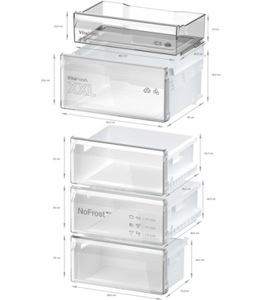 BOSCH FRIGO KGN392XCF BLACK INOX (C) 363LT(HxPxL)203x66,5x60cm, Total no frost, Inverter