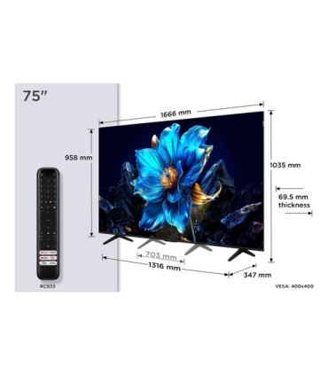TCL LCD 75 P79K UHD QLED  75 UHD QLED  GOOGLE TV DOLBY VISON-ATMOS