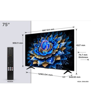 TCL LCD 75 T69C UHD QLED  75 UHD  QLED  GOOGLE TV DOLBY VISON-ATMOS