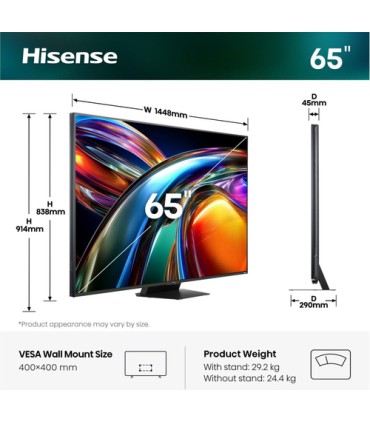 HISENSE LCD 65UR9S  RGB MINILED  65 RGB MINI LED 180Hz  4000 nit