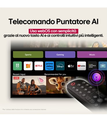 LG LCD 55QNED80A6A SMART55 QNED Processore a7 Gen8 con AI-telec. puntatore