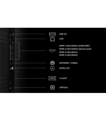 TCL LCD 98 98P8L MINI LED UHD GOOGLE TV98 144 HZ   MINiLED CASSE ONKIO 30W