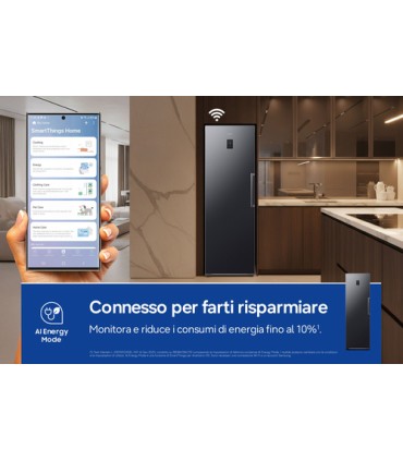 SAMSUNG CONG.VERT.RZ70H32HDTEF METAL BLACK (D) 323LT AI COOL, PORTA REVERS., TWIST ICEMAKER(AxLxP)186X59,5X69,4cm, TotalNoFrost,