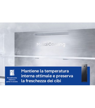 SAMSUNG CONG.VERT.RZ70H32HDTEF METAL BLACK (D) 323LT AI COOL, PORTA REVERS., TWIST ICEMAKER(AxLxP)186X59,5X69,4cm, TotalNoFrost,