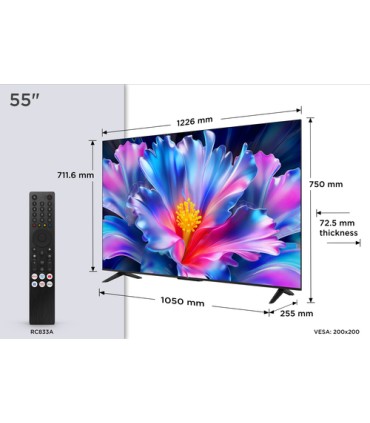 TCL P6L TV 55P6L 55” 4K HDR, Direct LED, Google TV, HDR10, Dolby Audio, Game Master, VRR, Google Assistant & Alexa, AirPlay 2