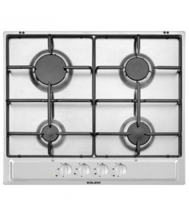 Piano Cottura 4 Fuochi a Gas 60 cm Glem Gas colore inox P4GFXV