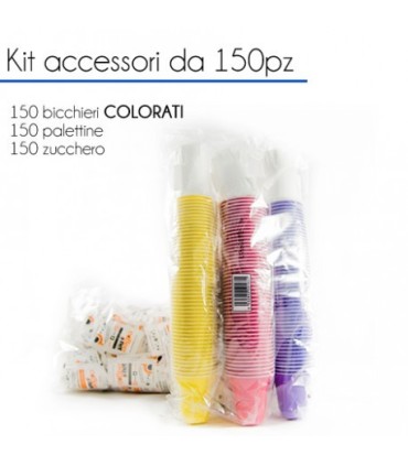 kit accessori cialde 150pz bicchieri