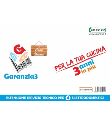Garanzia 3 casa nuova 4500 estensione per 4 articoli massimale 1500
