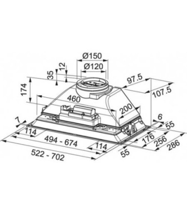 Franke FBI 525 GR Cappa Da Incasso 52 Cm 300 Mc H Grey 305.0599.532